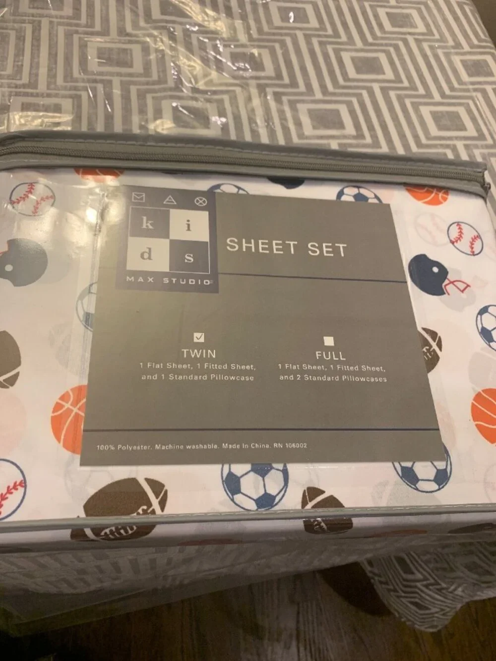 Max Studio Sheet Set Boys Bedding Balls All Sports Baseball Football Soccer